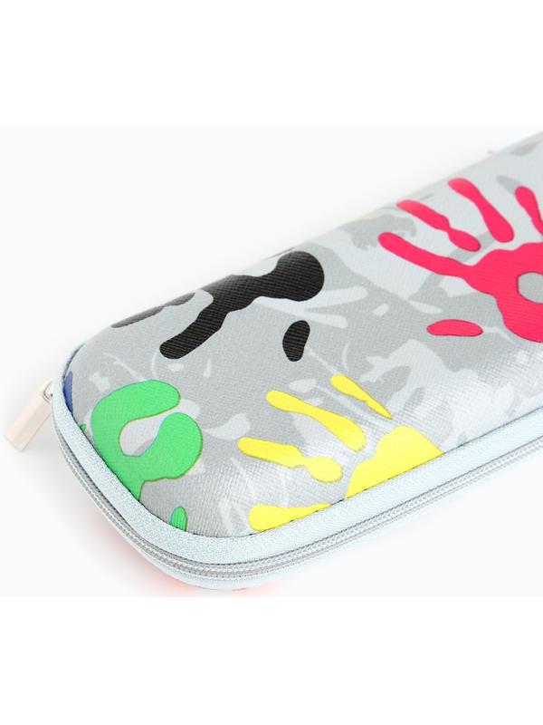 Футляр для очков на молнии, длина 16 см, цвет серый