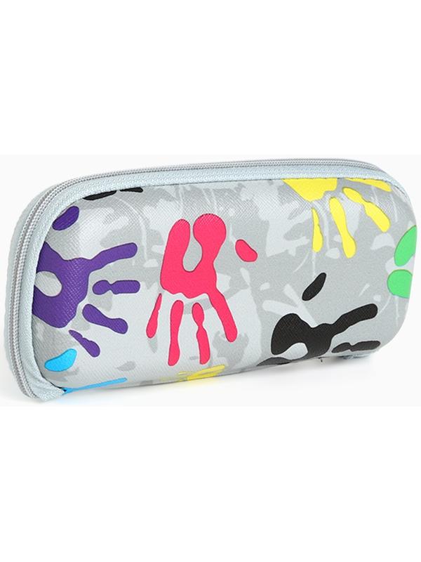 Футляр для очков на молнии, длина 16 см, цвет серый