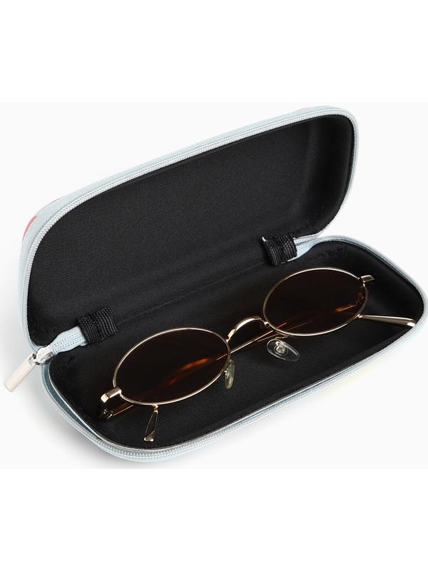 Футляр для очков на молнии, длина 16 см, цвет серый