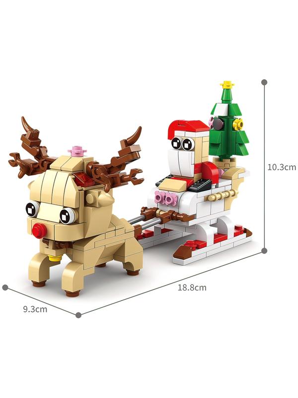 Новогодний подарок. Конструктор «Сани с оленем», большой набор 6 в 1, 296 деталей