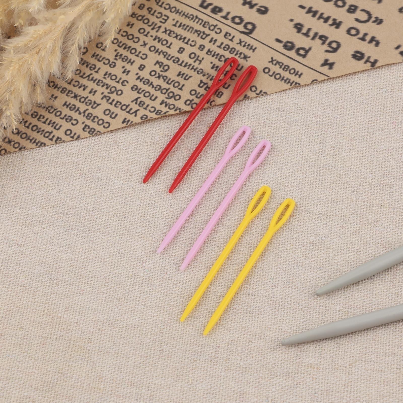 Иглы для сшивания, пластиковые, d=2 мм, 5.5 см, 25 шт., разноцветные