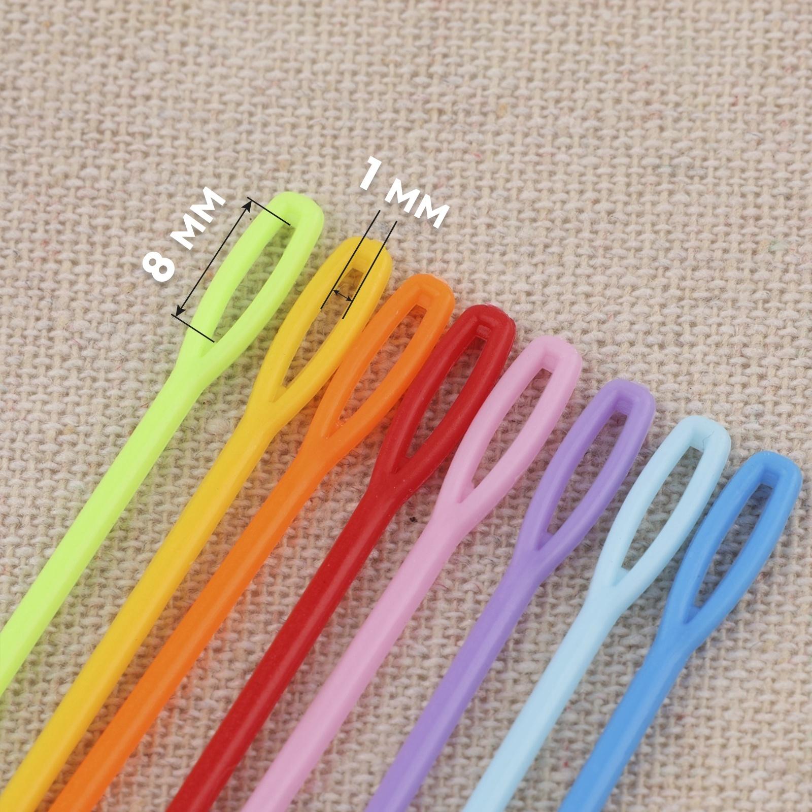 Иглы для сшивания, пластиковые, d=2 мм, 5.5 см, 25 шт., разноцветные