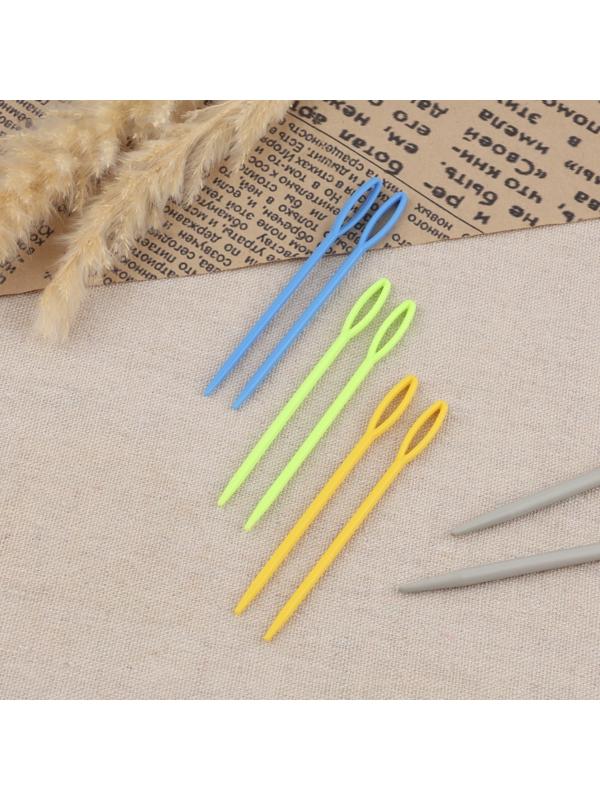 Иглы для сшивания, пластиковые, d=3 мм, 9 см, 10 шт., разноцветные