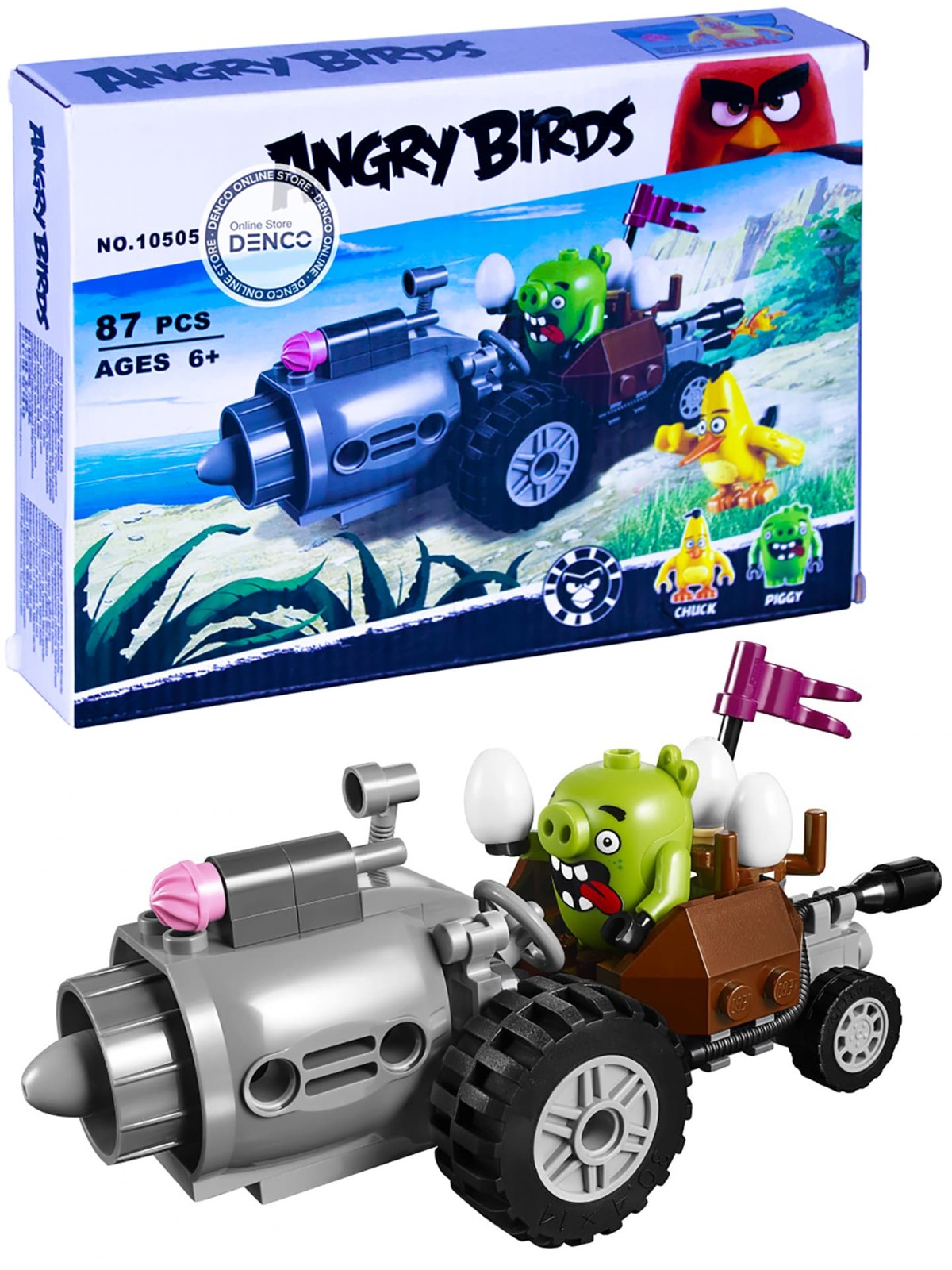 Конструктор Lari «Побег из машины свинок» 10505 (Аналог LEGO Angry Birds  75821) 87 деталей