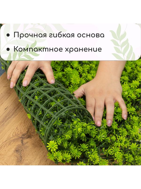 Декоративная панель, 50×50 см, «Высокий мох», Greengo