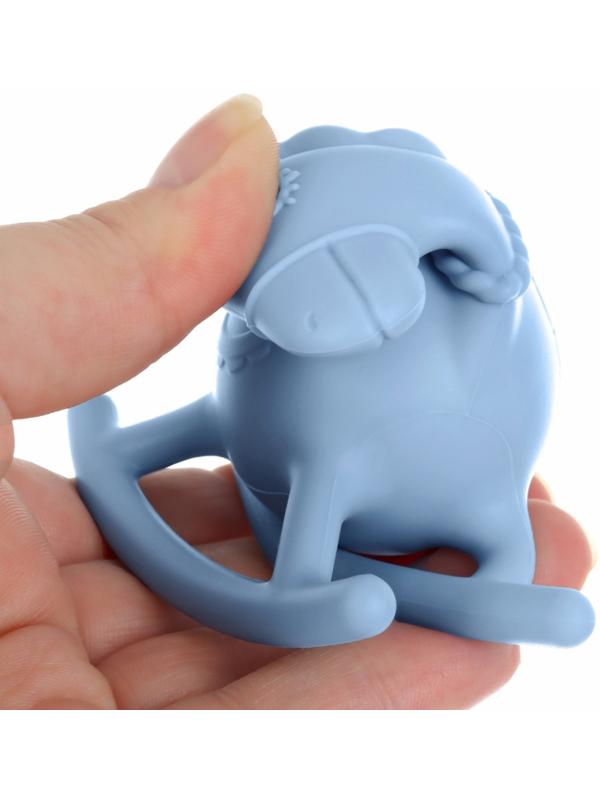 Игрушка - прорезыватель силиконовый с погремушкой Крошка Я «Лошадка», от 3 мес., голубой