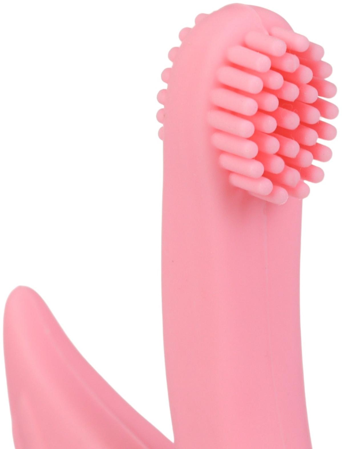 Прорезыватель - щеточка силиконовый Крошка Я «Лебедь», на присоске, розовый