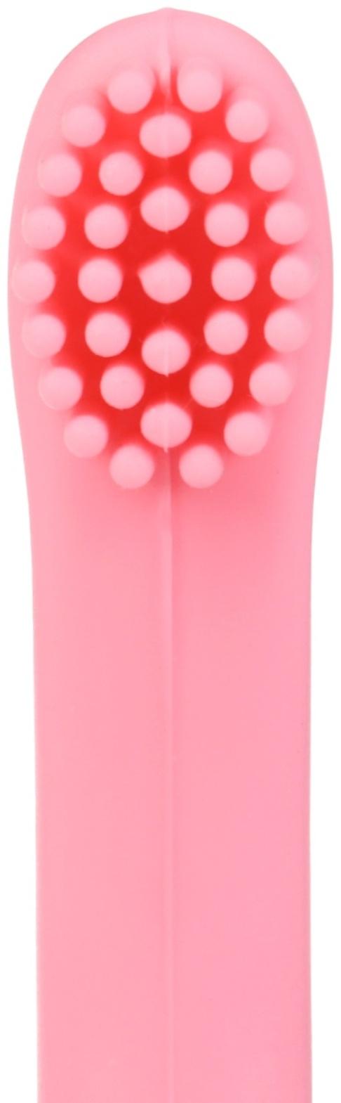 Прорезыватель - щеточка силиконовый Крошка Я «Лебедь», на присоске, розовый