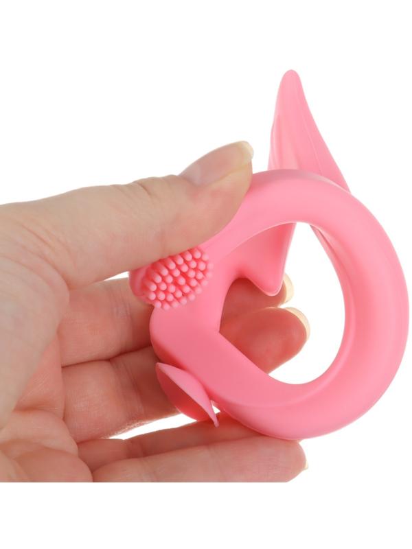 Прорезыватель - щеточка силиконовый Крошка Я «Лебедь», на присоске, розовый