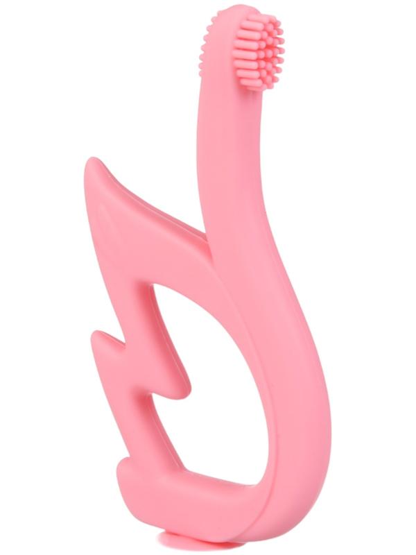 Прорезыватель - щеточка силиконовый Крошка Я «Лебедь», на присоске, розовый