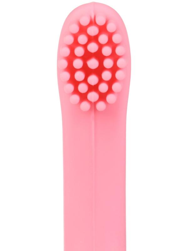 Прорезыватель - щеточка силиконовый Крошка Я «Лебедь», на присоске, розовый