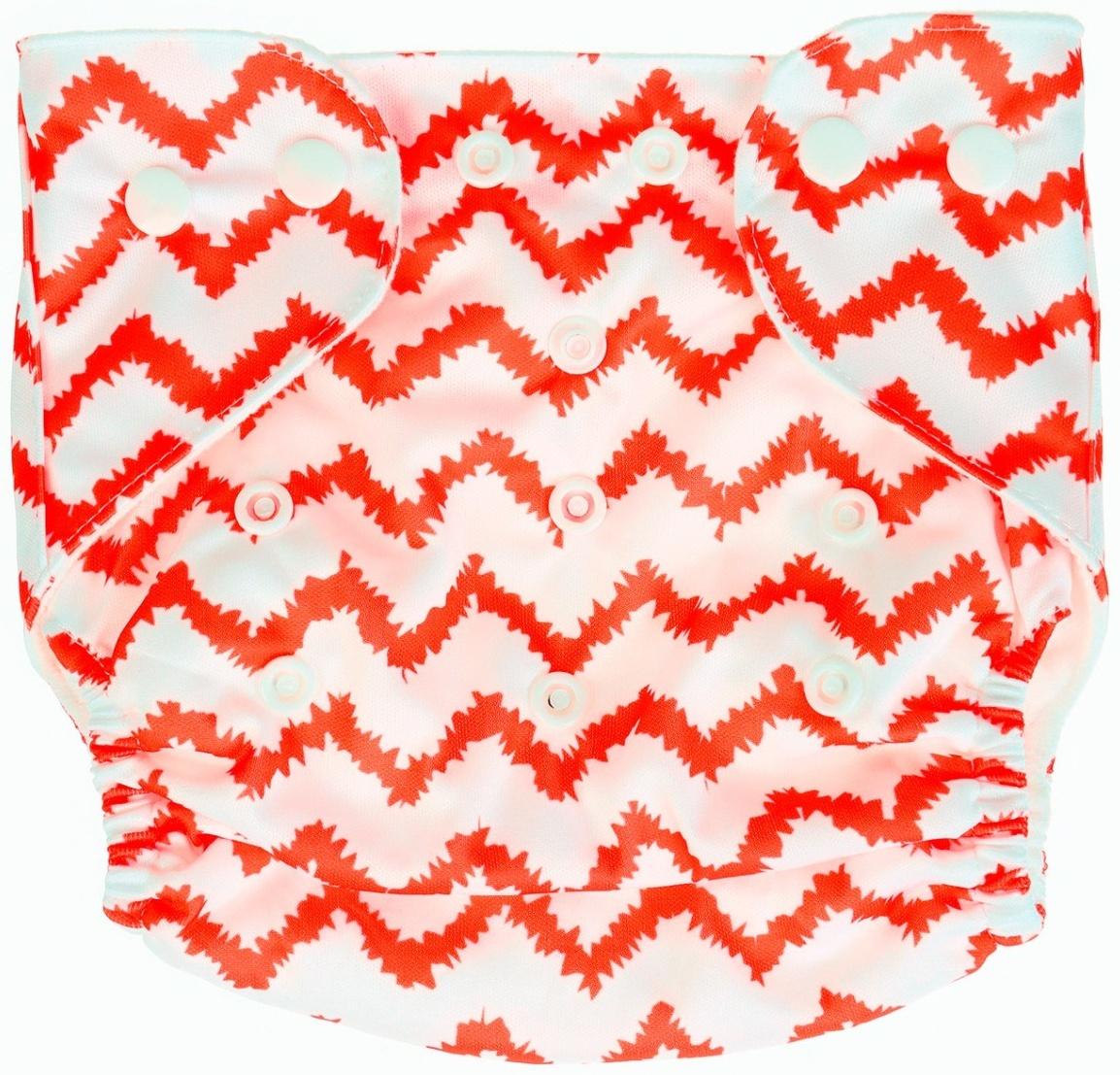 Многоразовый подгузник Крошка Я «Зигзаги», 3-15 кг, красный
