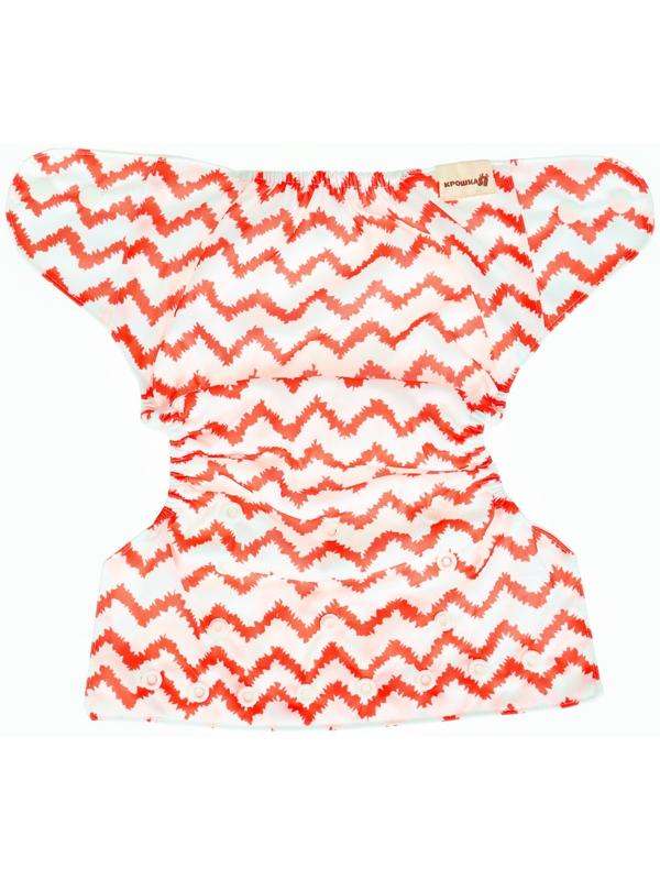 Многоразовый подгузник Крошка Я «Зигзаги», 3-15 кг, красный