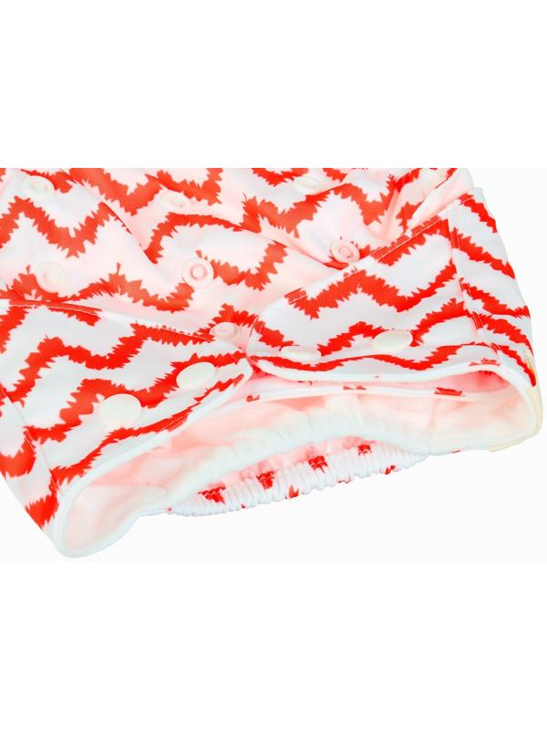 Многоразовый подгузник Крошка Я «Зигзаги», 3-15 кг, красный