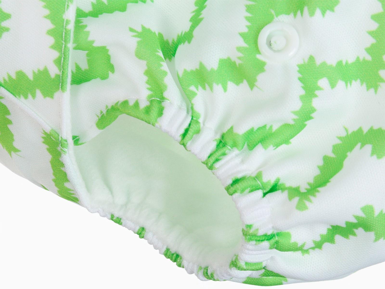 Многоразовый подгузник Крошка Я «Зигзаги», 3-15 кг, зеленый