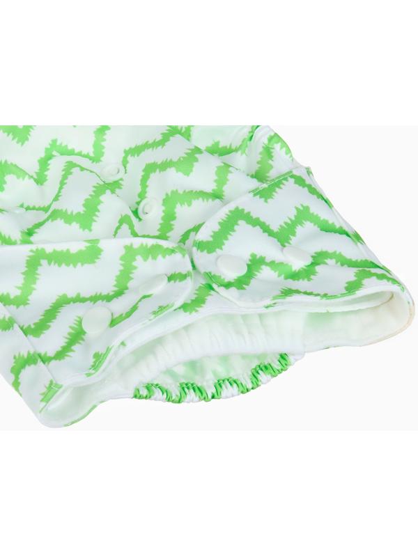Многоразовый подгузник Крошка Я «Зигзаги», 3-15 кг, зеленый