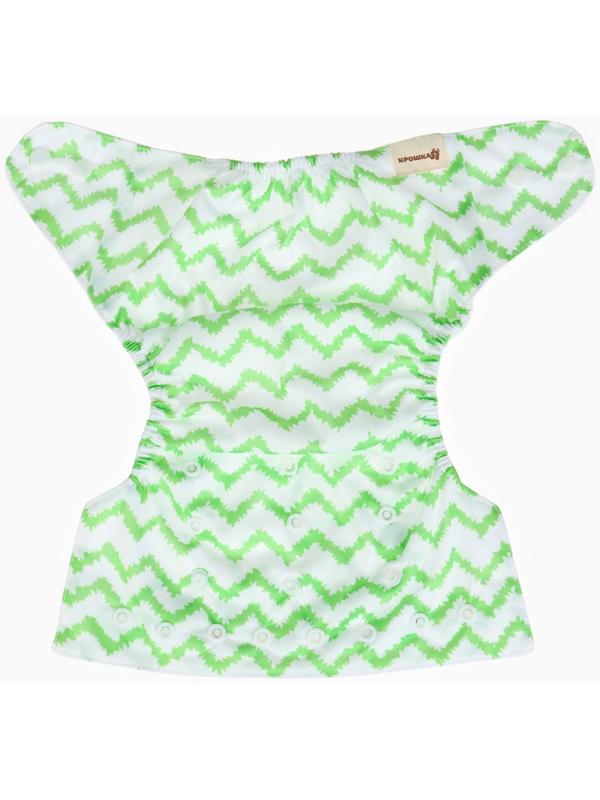 Многоразовый подгузник Крошка Я «Зигзаги», 3-15 кг, зеленый