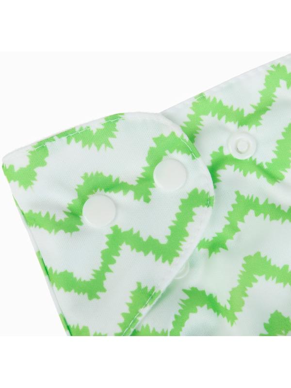 Многоразовый подгузник Крошка Я «Зигзаги», 3-15 кг, зеленый