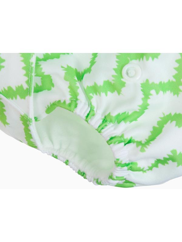 Многоразовый подгузник Крошка Я «Зигзаги», 3-15 кг, зеленый