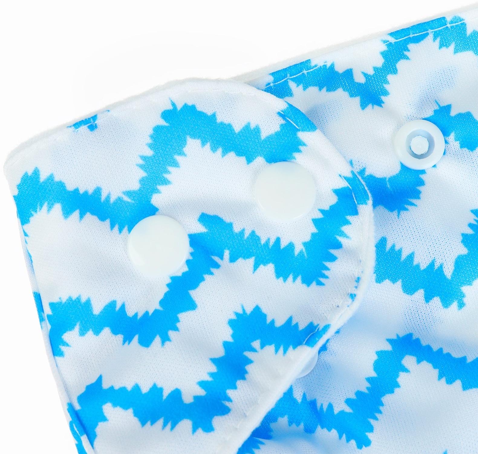 Многоразовый подгузник Крошка Я «Зигзаги», 3-15 кг, голубой