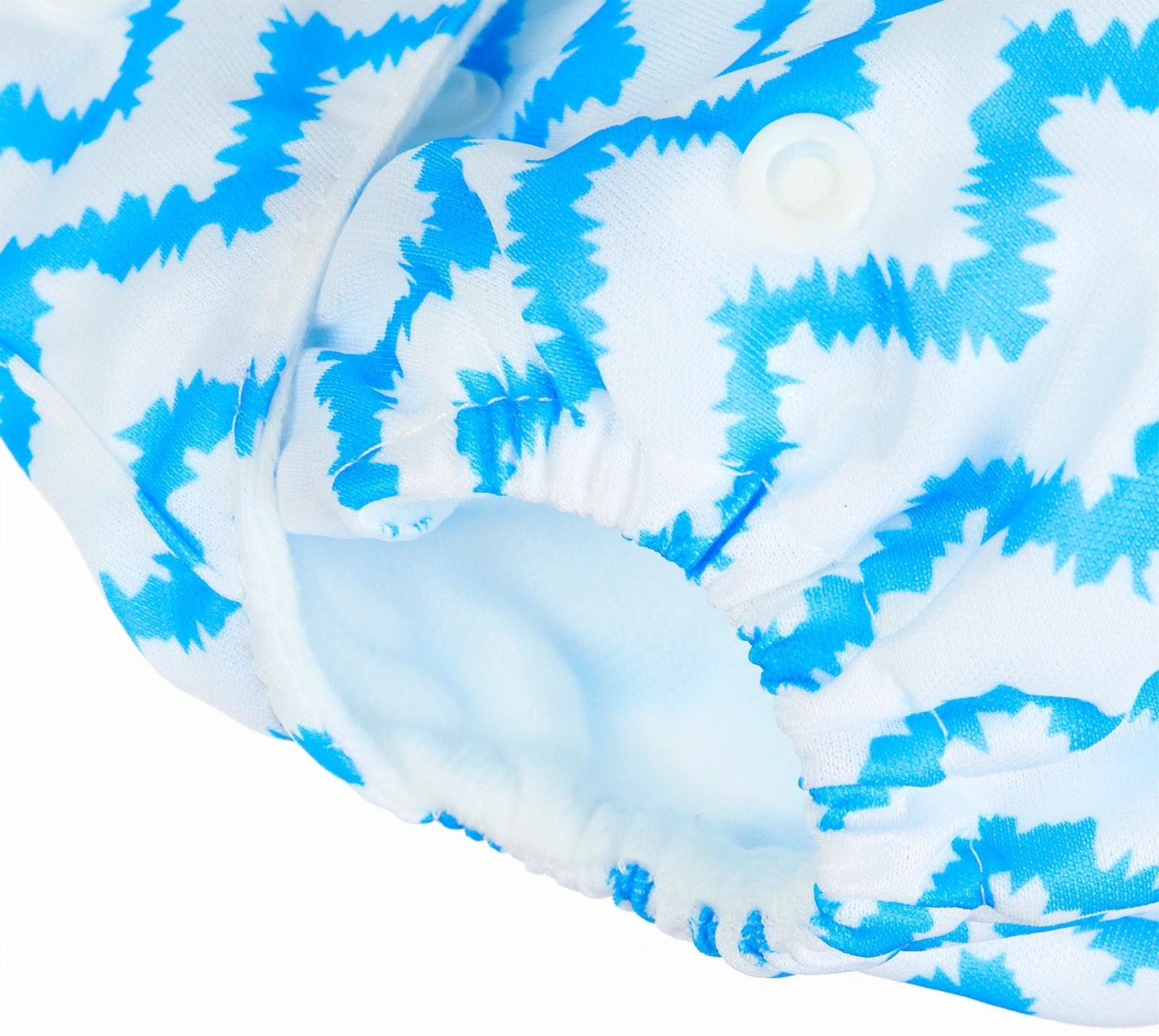 Многоразовый подгузник Крошка Я «Зигзаги», 3-15 кг, голубой