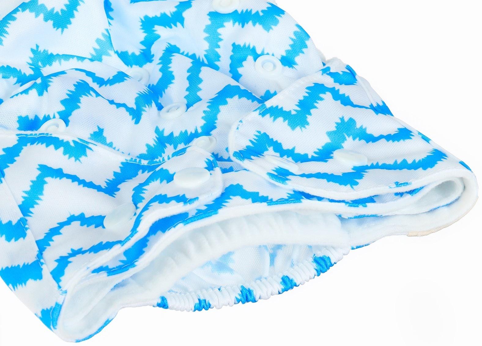 Многоразовый подгузник Крошка Я «Зигзаги», 3-15 кг, голубой