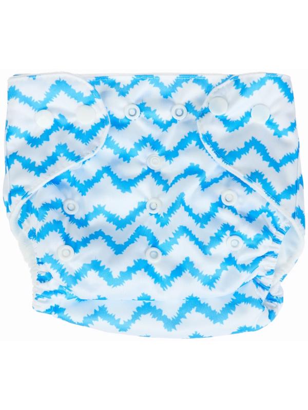 Многоразовый подгузник Крошка Я «Зигзаги», 3-15 кг, голубой