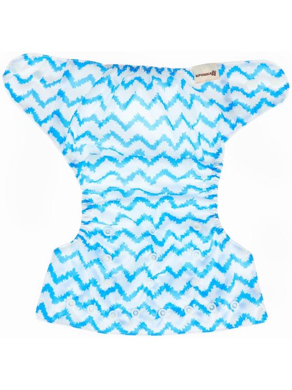 Многоразовый подгузник Крошка Я «Зигзаги», 3-15 кг, голубой