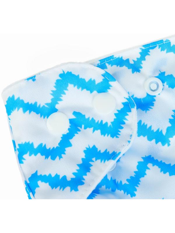 Многоразовый подгузник Крошка Я «Зигзаги», 3-15 кг, голубой