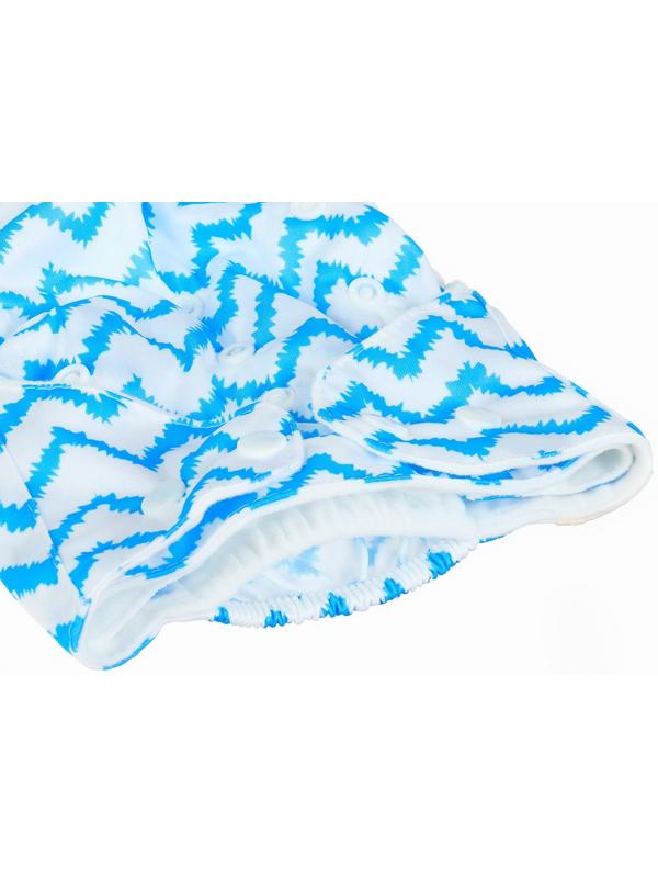 Многоразовый подгузник Крошка Я «Зигзаги», 3-15 кг, голубой