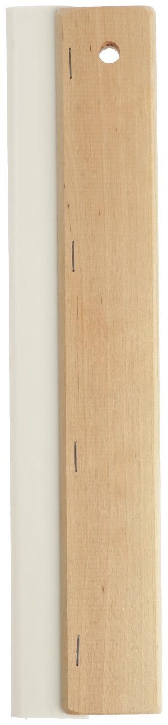 Шпатель резиновый ТУНДРА, белый, с деревянной ручкой, 300 мм