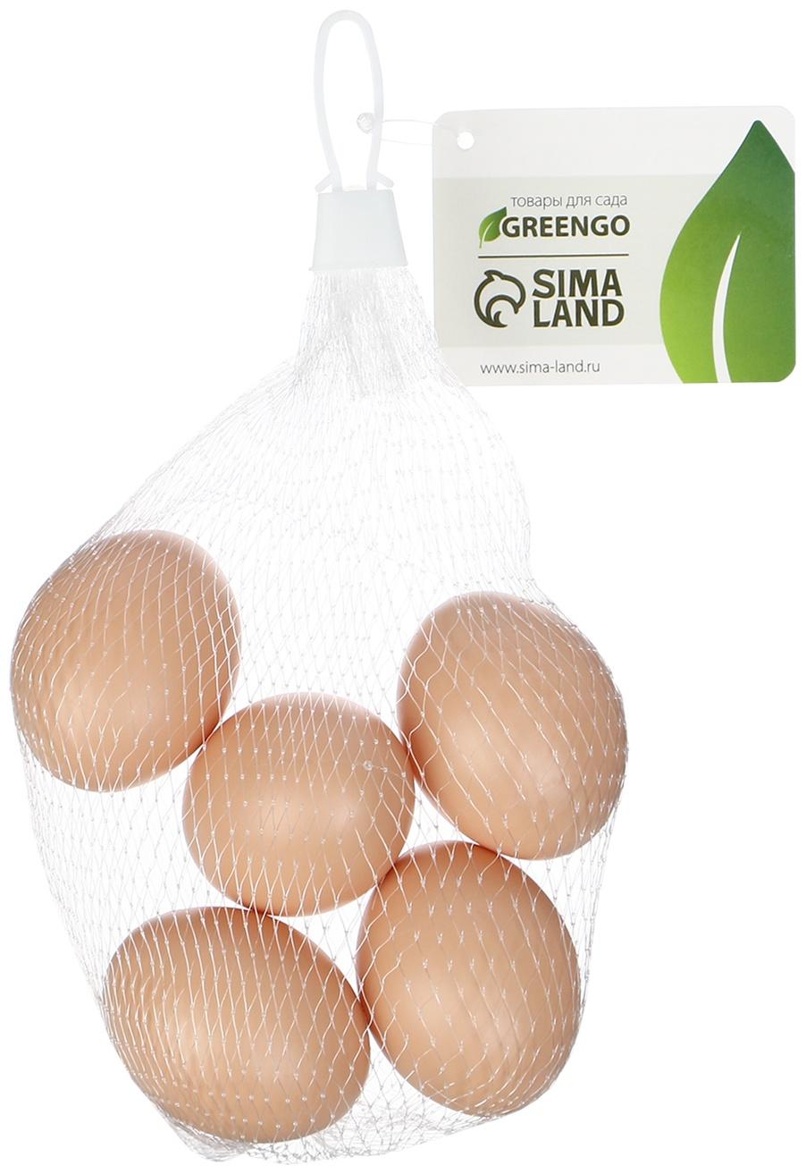 Яйцо искусственное подкладное, для кур, 4×5 см, 1 шт., коричневое, Greengo