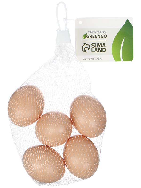 Яйцо искусственное подкладное, для кур, 4×5 см, 1 шт., коричневое, Greengo