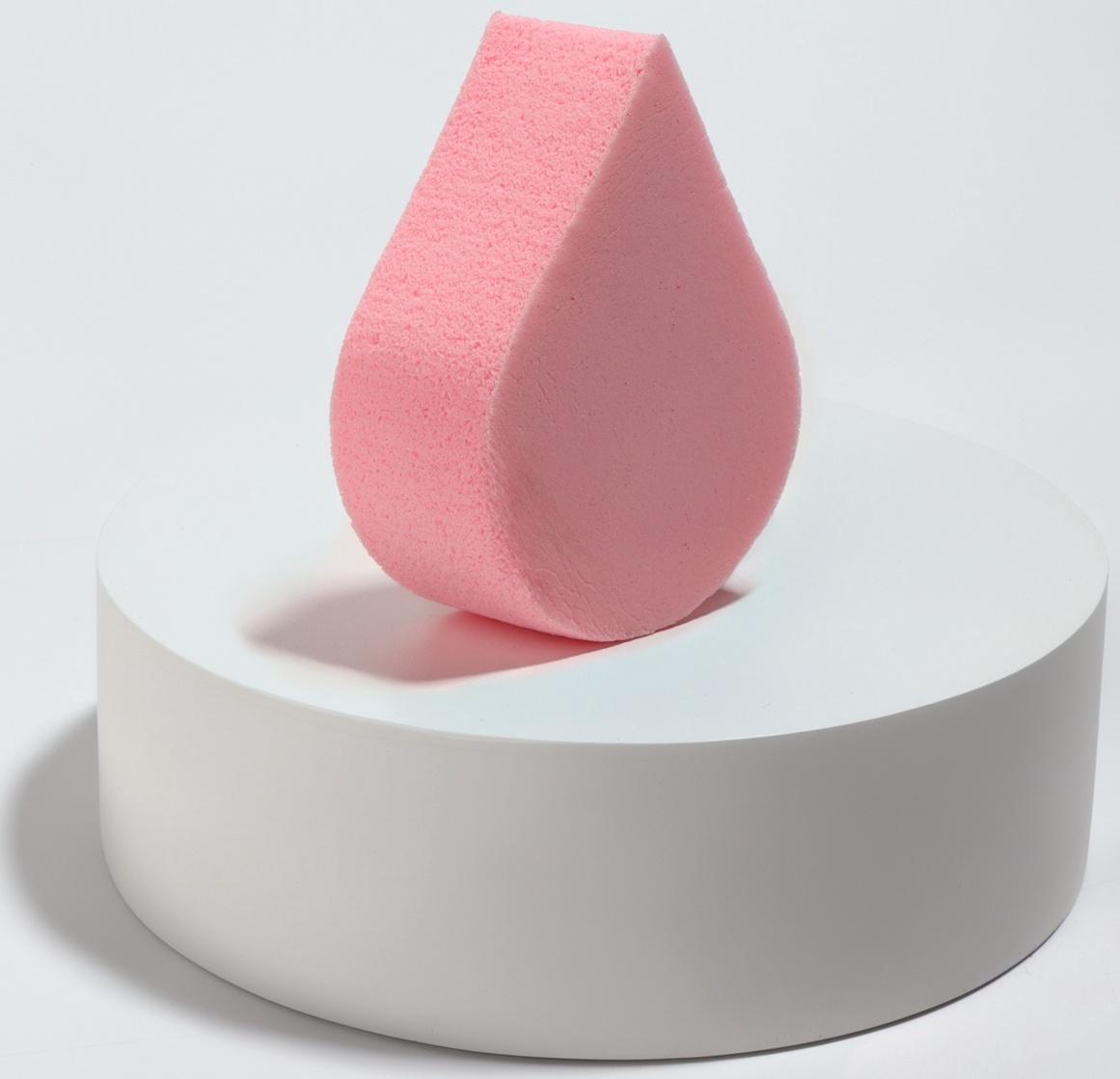 Спонж для макияжа «Плоская капля», 6 × 4,5 см, цвет розовый
