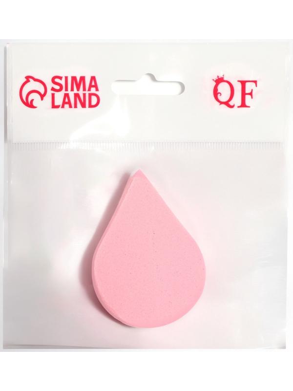 Спонж для макияжа «Плоская капля», 6 × 4,5 см, цвет розовый
