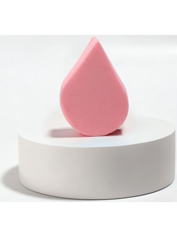 Спонж для макияжа «Плоская капля», 6 × 4,5 см, цвет розовый