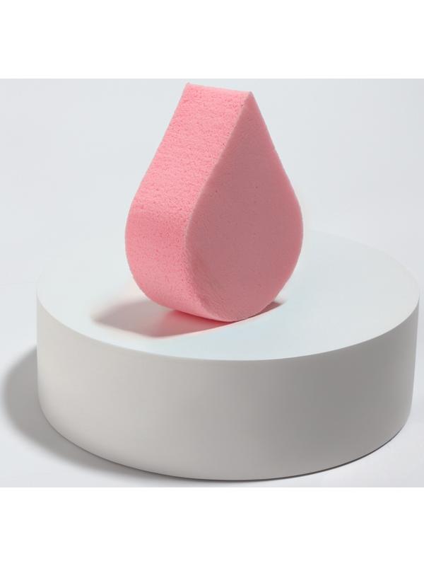 Спонж для макияжа «Плоская капля», 6 × 4,5 см, цвет розовый