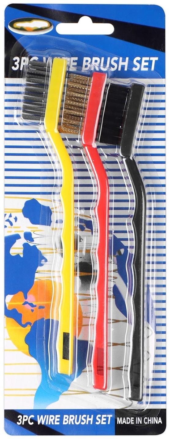 Набор щеток для чистки оружия, 3 шт: нержавеющая сталь, латунь, нейлон