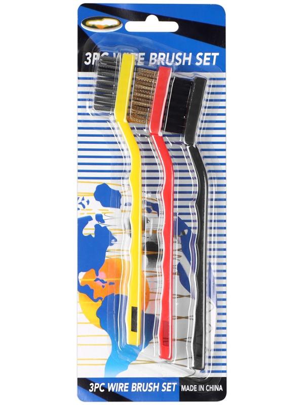 Набор щеток для чистки оружия, 3 шт: нержавеющая сталь, латунь, нейлон