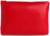Косметичка на молнии плоская, однотонная, красная
