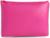 Косметичка на молнии плоская, однотонная, малиновая