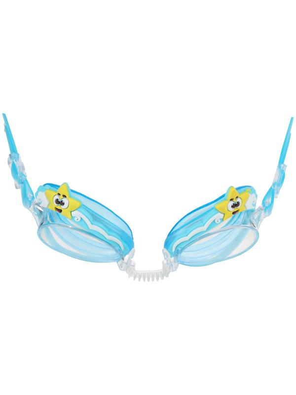 Очки для плавания детские «На волне: Морской мир», беруши, цвет голубой