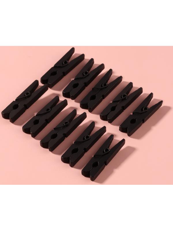 Прищепки для шитья, 3 × 0,9 × 0,3 см, 10 шт, цвет чёрный