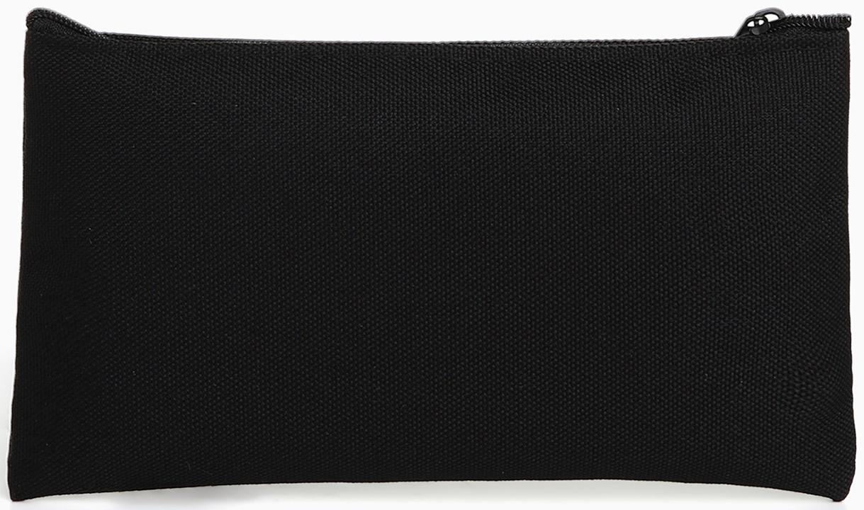 Косметичка-пенал на молнии, плоская, маленькая, чёрная