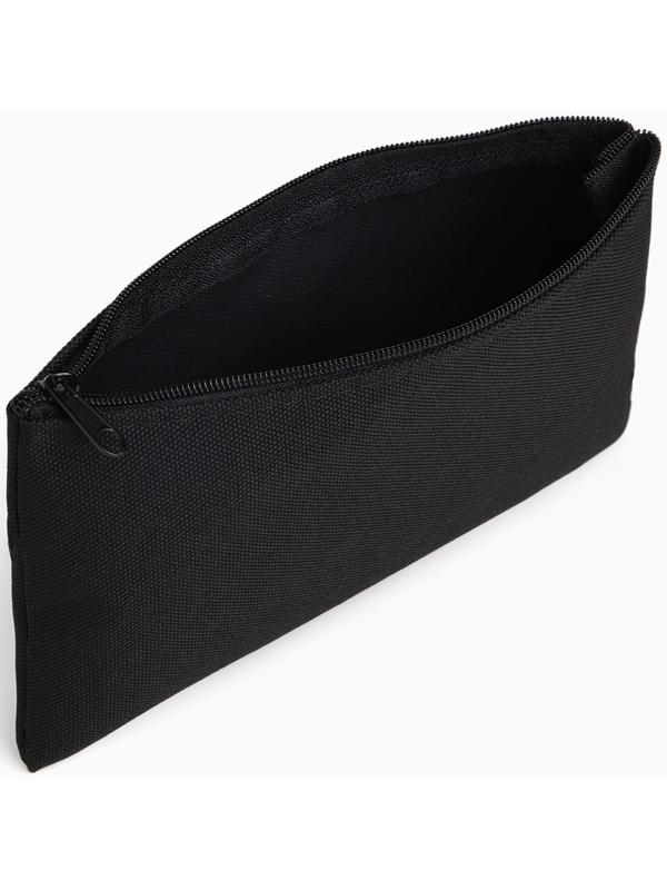 Косметичка-пенал на молнии, плоская, маленькая, чёрная