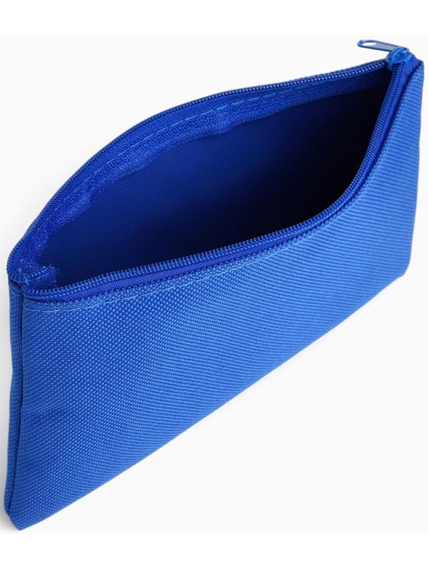 Косметичка-пенал на молнии, плоская, маленькая, синяя