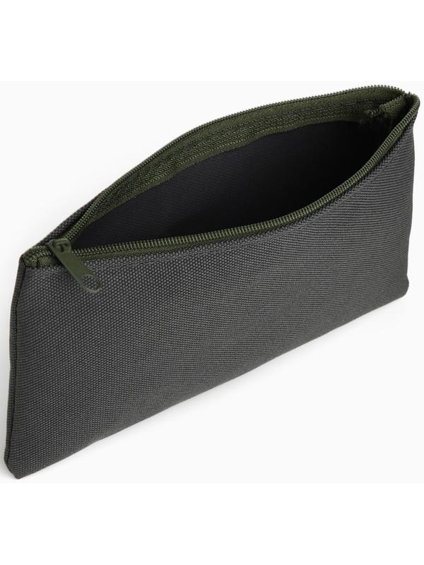 Косметичка-пенал на молнии, плоская, маленькая, хаки