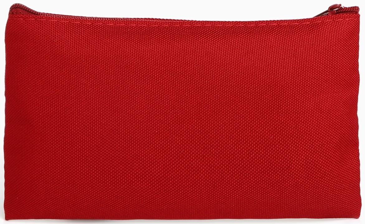 Косметичка-пенал на молнии, плоская, маленькая, бордовая