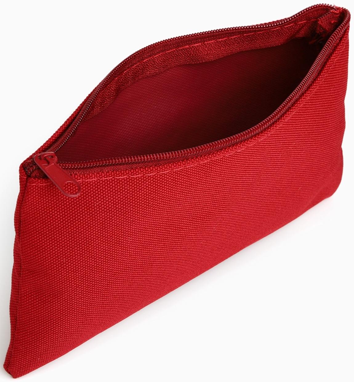 Косметичка-пенал на молнии, плоская, маленькая, бордовая