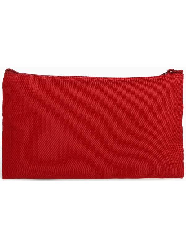 Косметичка-пенал на молнии, плоская, маленькая, бордовая